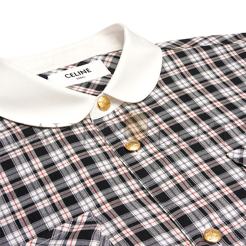 Ce1i*e cropped shirt in check silk